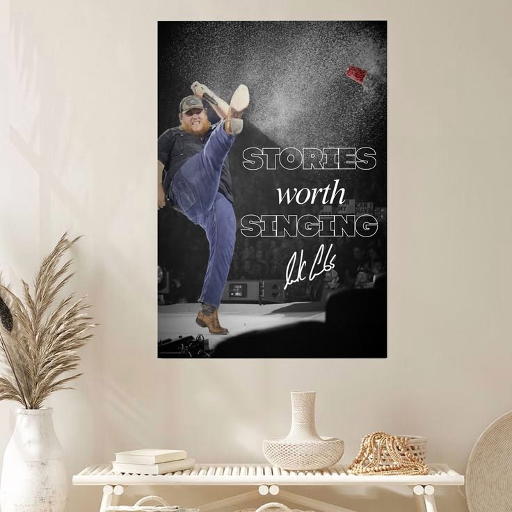 Luke Combs Country Music Wall Decor Motivational Lyric Art Poster Unframed Size 24''x36''