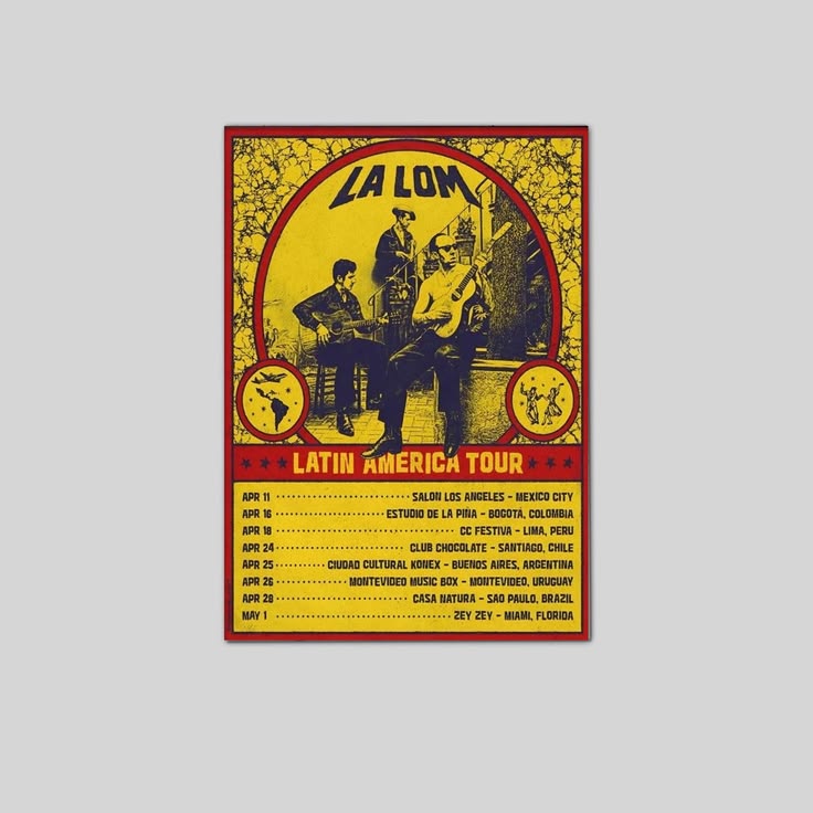 La Lom Latin America Tour 2026 Mexico City Concert Poster Unframed Size 24''x36''