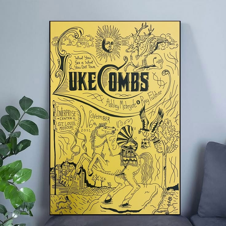 Luke Combs St. Louis Concert Poster Unframed Size 24''x36''