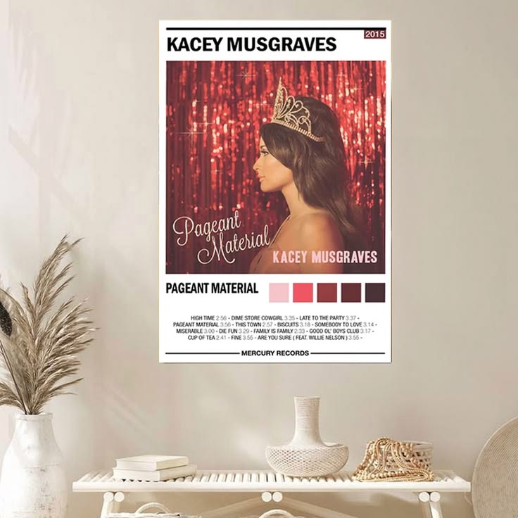 Kacey Musgrave Album Cover Pageant Material Album Wall Art Poster Unframed Size 24''x36''