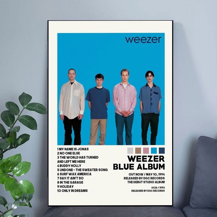 Weezer Posters Blue Album Poster Album Cover Poster Poster Unframed Size 24''x36''