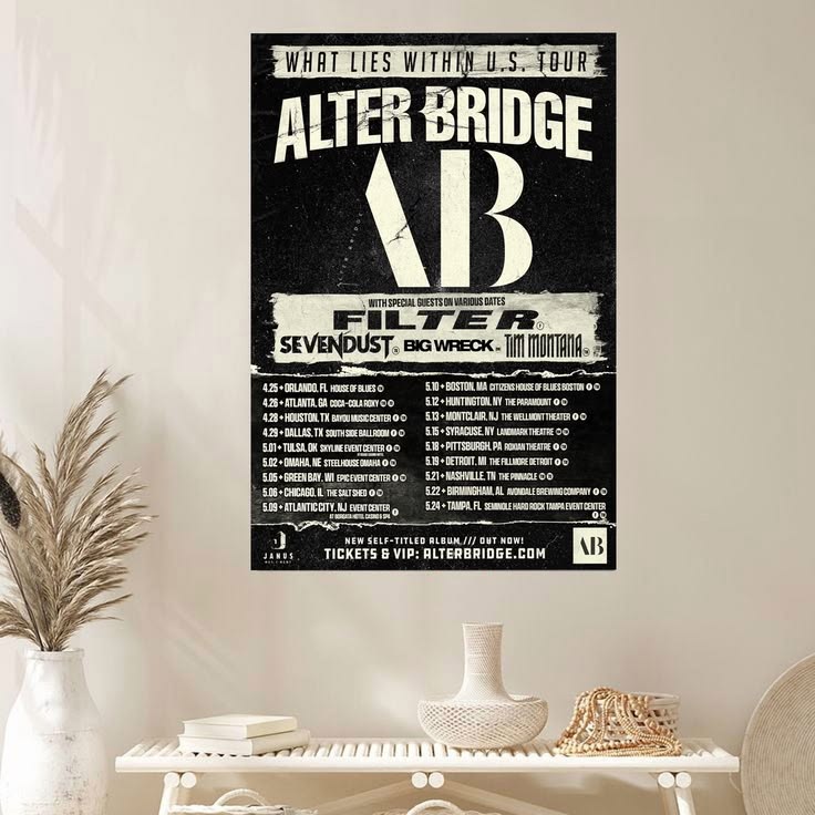 ALTER BRIDGE What Lies Within US Tour 2026 Poster Unframed Size 24''x36''
