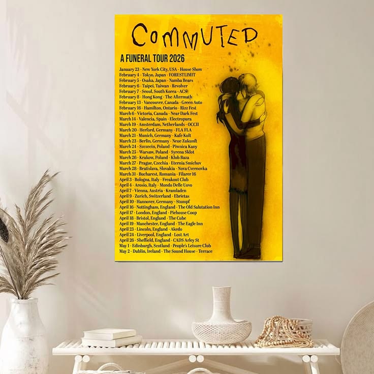 COMMUTED A Funeral Tour 2026 Poster Unframed Size 24''x36''