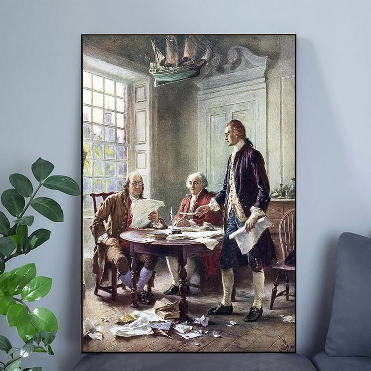 Thomas Jefferson Benjamin Franklin John Adams Declaration Of Independence Poster Unframed Size 24''x36''