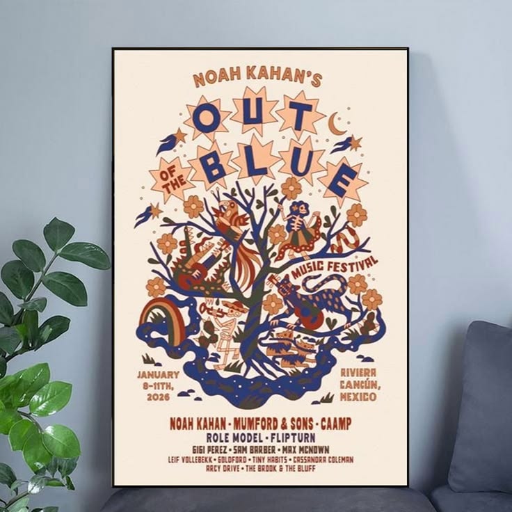 Noah Kahan Jan 8-11 2026 Riviera Cancun Mexico Poster Unframed Size 24''x36''