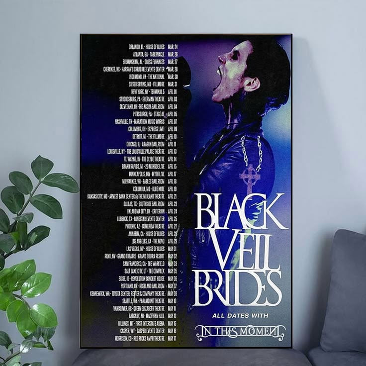 Black Veil Brides Andy Biersack Tour Poster Unframed Size 24''x36''