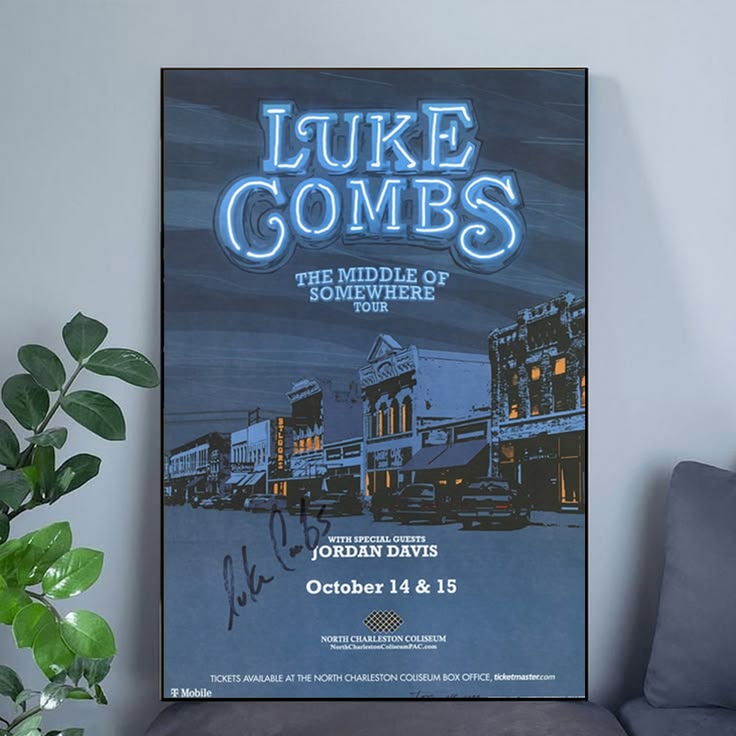 Luke Combs autographed gig Poster Unframed Size 24''x36''