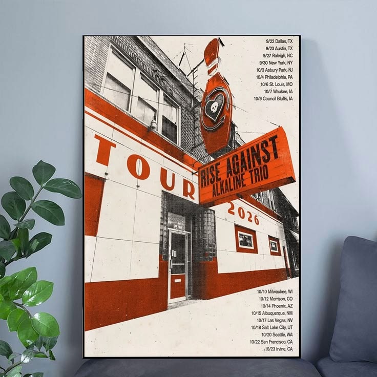 RISE AGAINST Alkaline Trio 2026 TOUR Poster Unframed Size 24''x36''