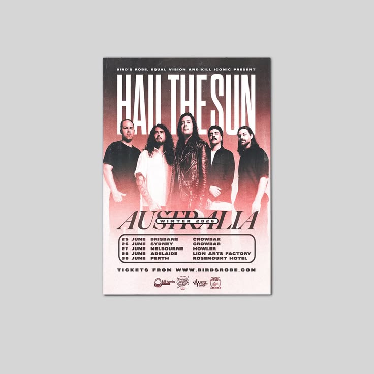 Hail The Sun AUSTRALIA Tour 2026 Poster Unframed Size 24''x36''