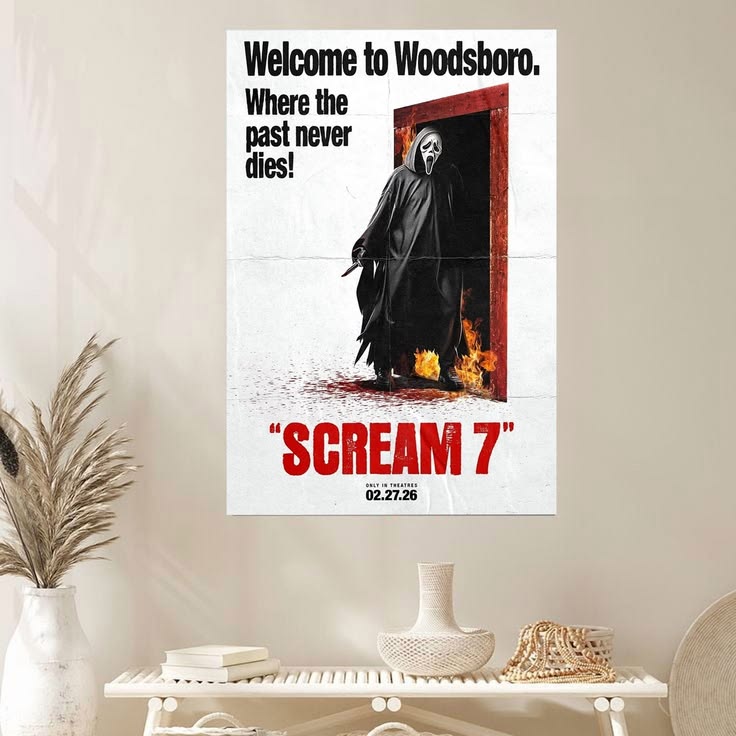 2026 Scream 7 Movie Poster Neve Campbell Coutney Cox Matthew Lillard Poster Unframed Size 24''x36''