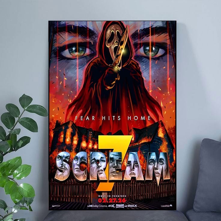 Movie Poster- Scream 7 Movie Art Home Decor Poster Unframed Size 24''x36''