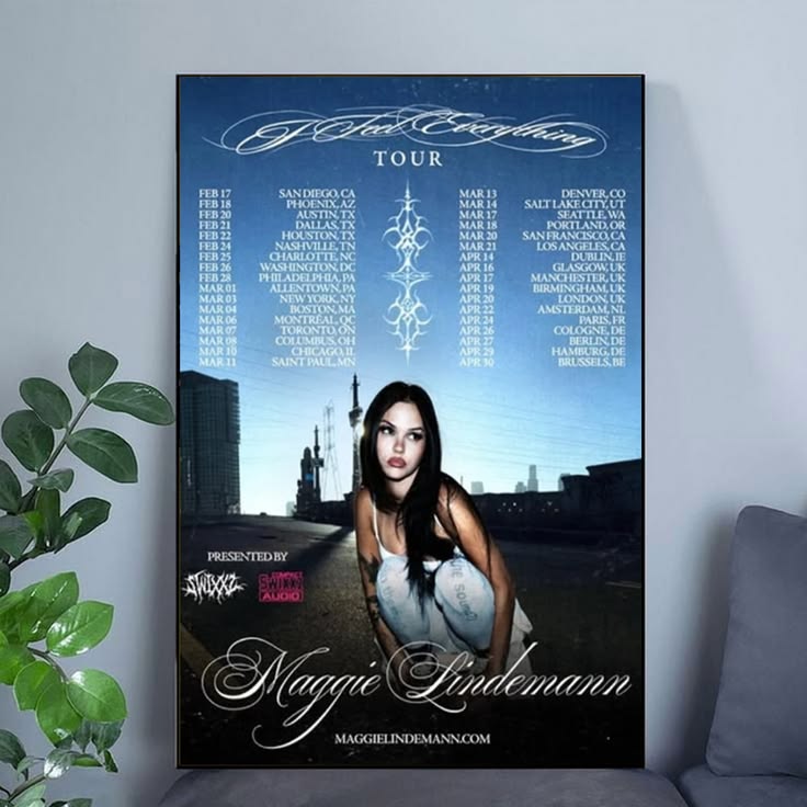 Maggie Lindemann I Feel Everything Tour 2026 Schedule Poster Unframed Size 24''x36''