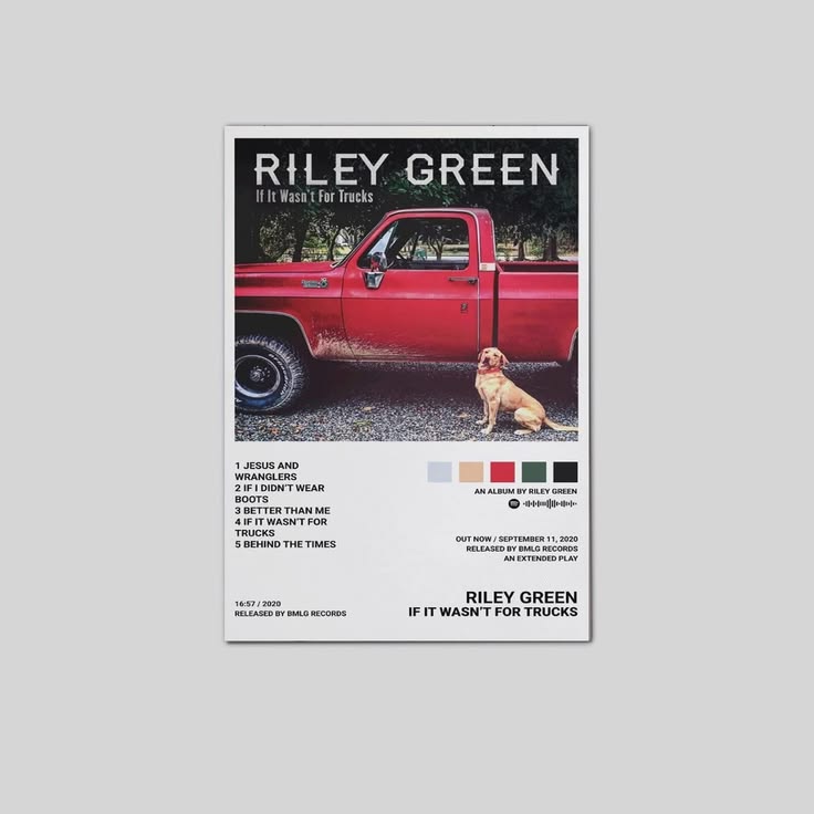 Riley Green - If It Wasn't for Trucks Poster Unframed Size 24''x36''