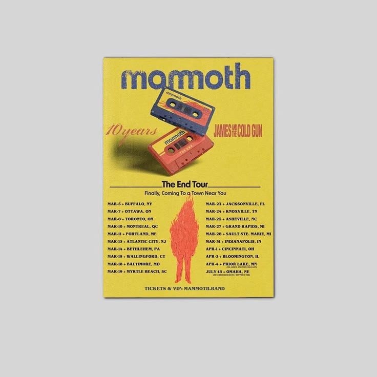Mammoth The End Tour Concert Poster 10 Years 2026 Poster Unframed Size 24''x36''