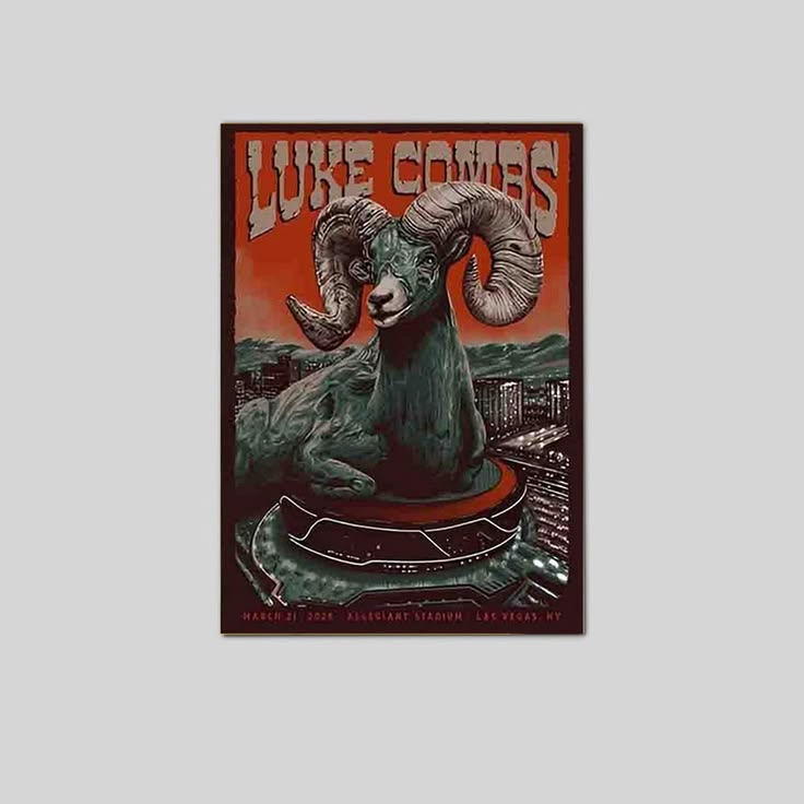 Luke Combs March 21st 2026 In Las Vegas, NV Tour Poster Unframed Size 24''x36''
