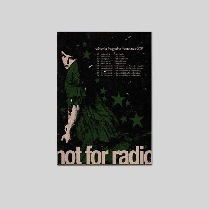 Poster Not For Radio Tour Jan 2026 Poster Unframed Size 24''x36''