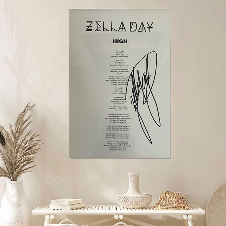 Zella Day Signed Lyrics High Very Rare Kicker Album Poster Unframed Size 24''x36''